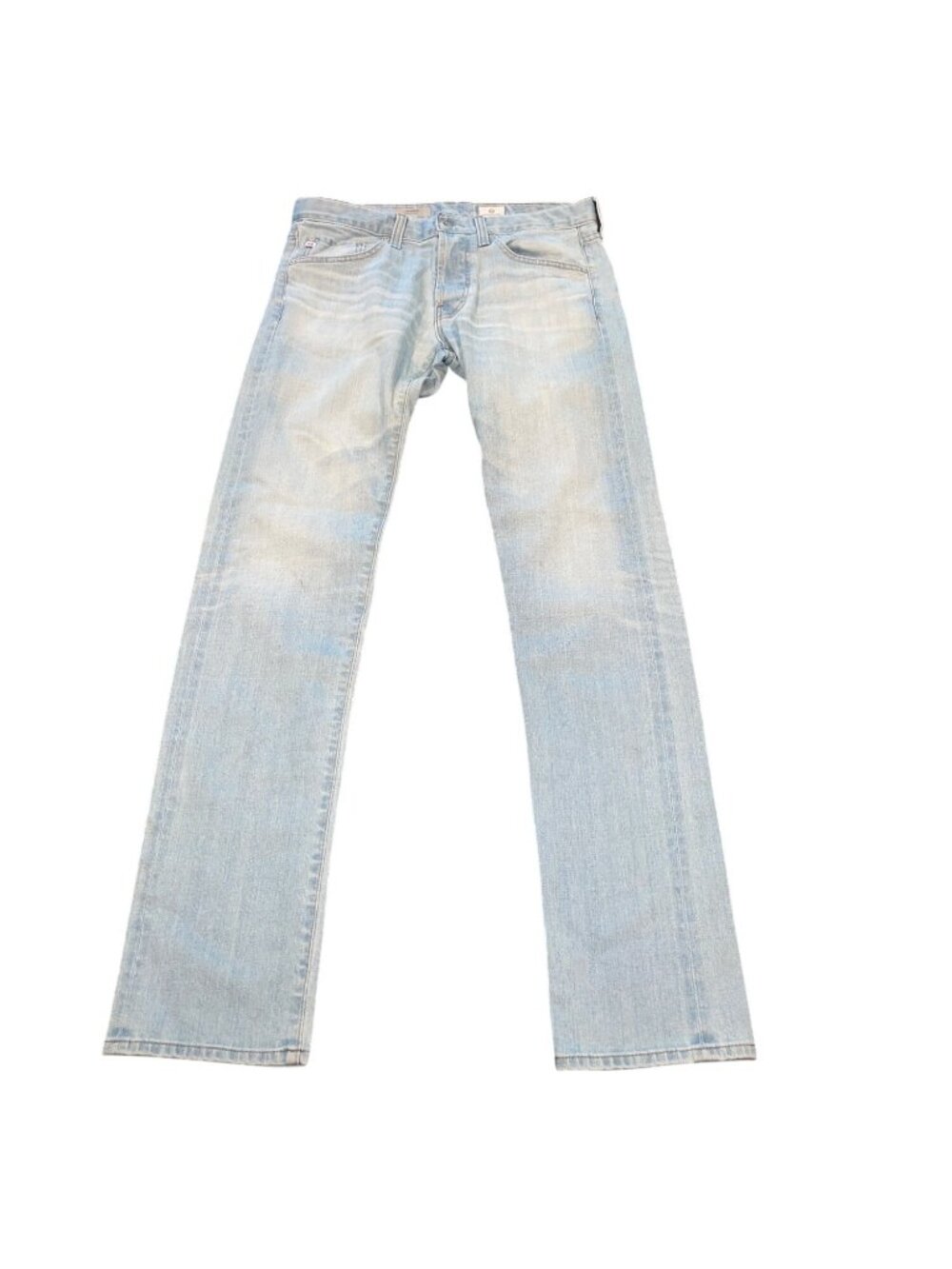 AG Nomad Modern Slim Jean 32x34 Light Wash Distressed Button Fly Sample Line